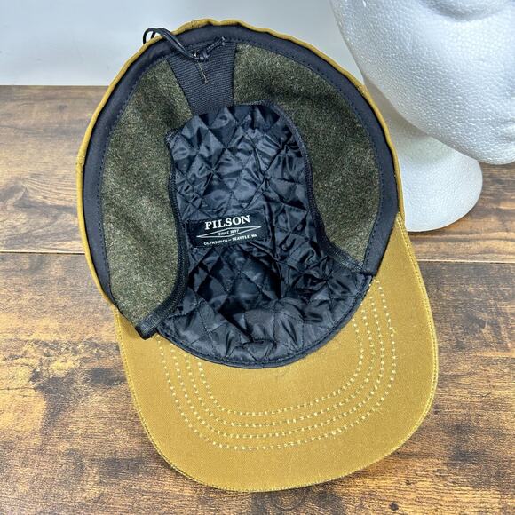 FILSON INSULATED TIN CLOTH CAP DARK TAN L USA Made - Picture 11 of 15